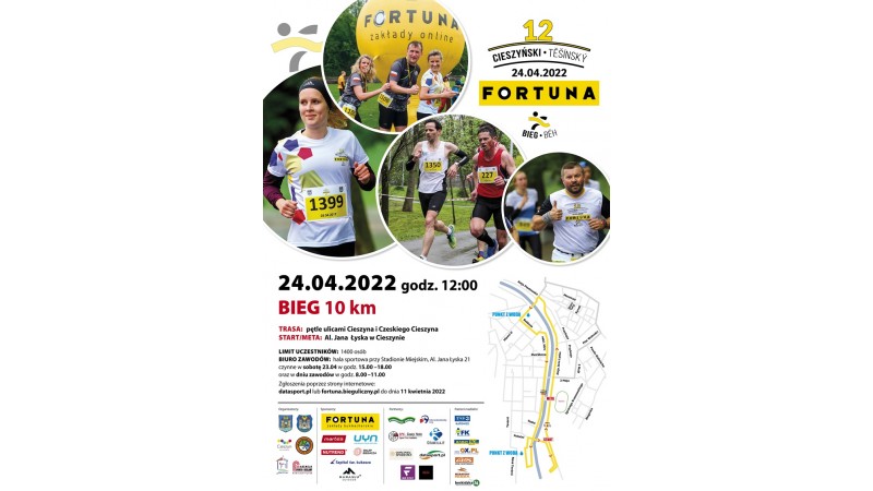 Plakat 12 Cieszyńskiego Fortuna Biegu mat.pras 